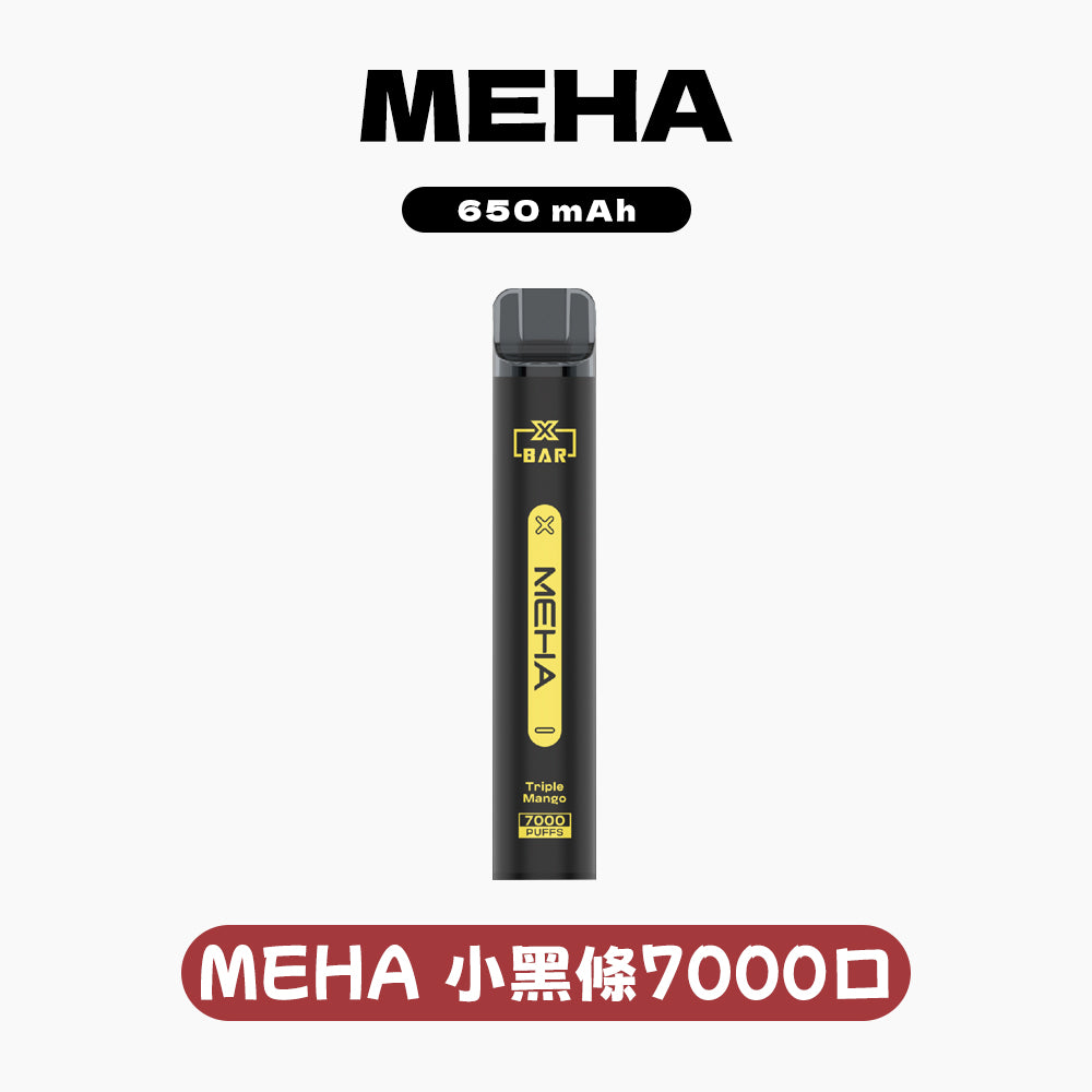 MEHA XBAR 7000口 小黑條｜【時尚簡約】極細機身・極致 Mesh 網芯・高質感磨砂觸感