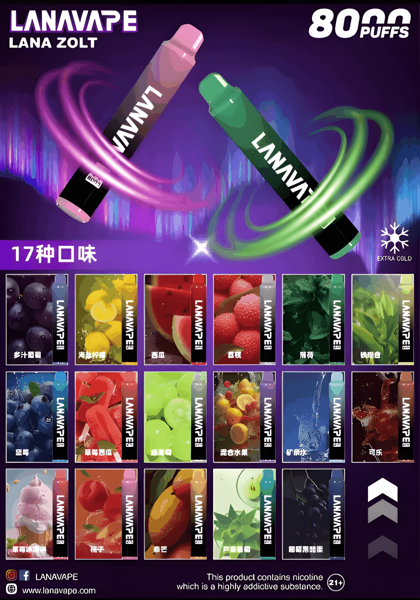 LANA 8000口 拋棄式｜【台灣現貨・爆款推薦】爆發力強・極致冰爽還原・當日出貨